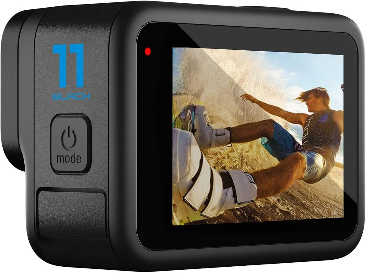GoPro HERO11 (Hero 11) Black - Waterproof Action Camera with 5.3K Video, 27MP Photos, 1/1.9" Sensor, Live Streaming, Webcam, Stabilization + 64GB Card, 50 Piece Accessory Kit and 2 Extra Batteries
