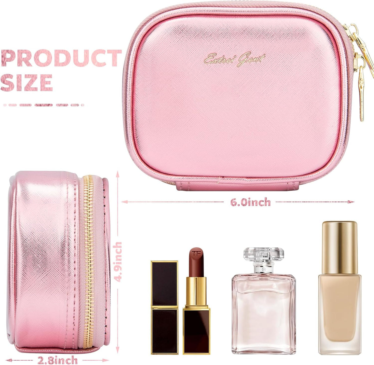 Small Makeup Bag Travel Train Case with Mirror and Light Mini Travel Make up for Women Train Case Cosmetic Organizer 3 Adjustable Brightness Toiletry Bag Portable Artist Storage