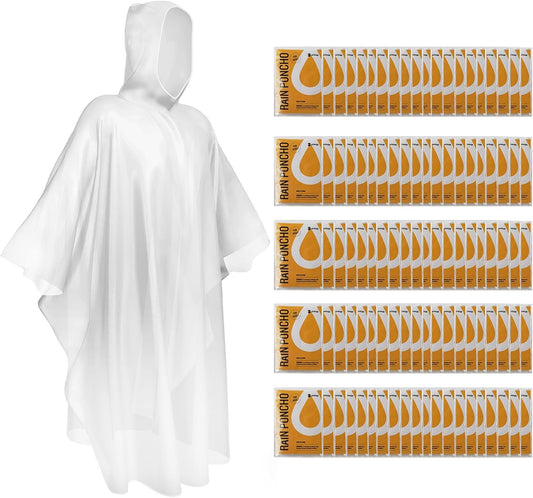 SaphiRose Disposable Rain Ponchos Emergency Clear Poncho
