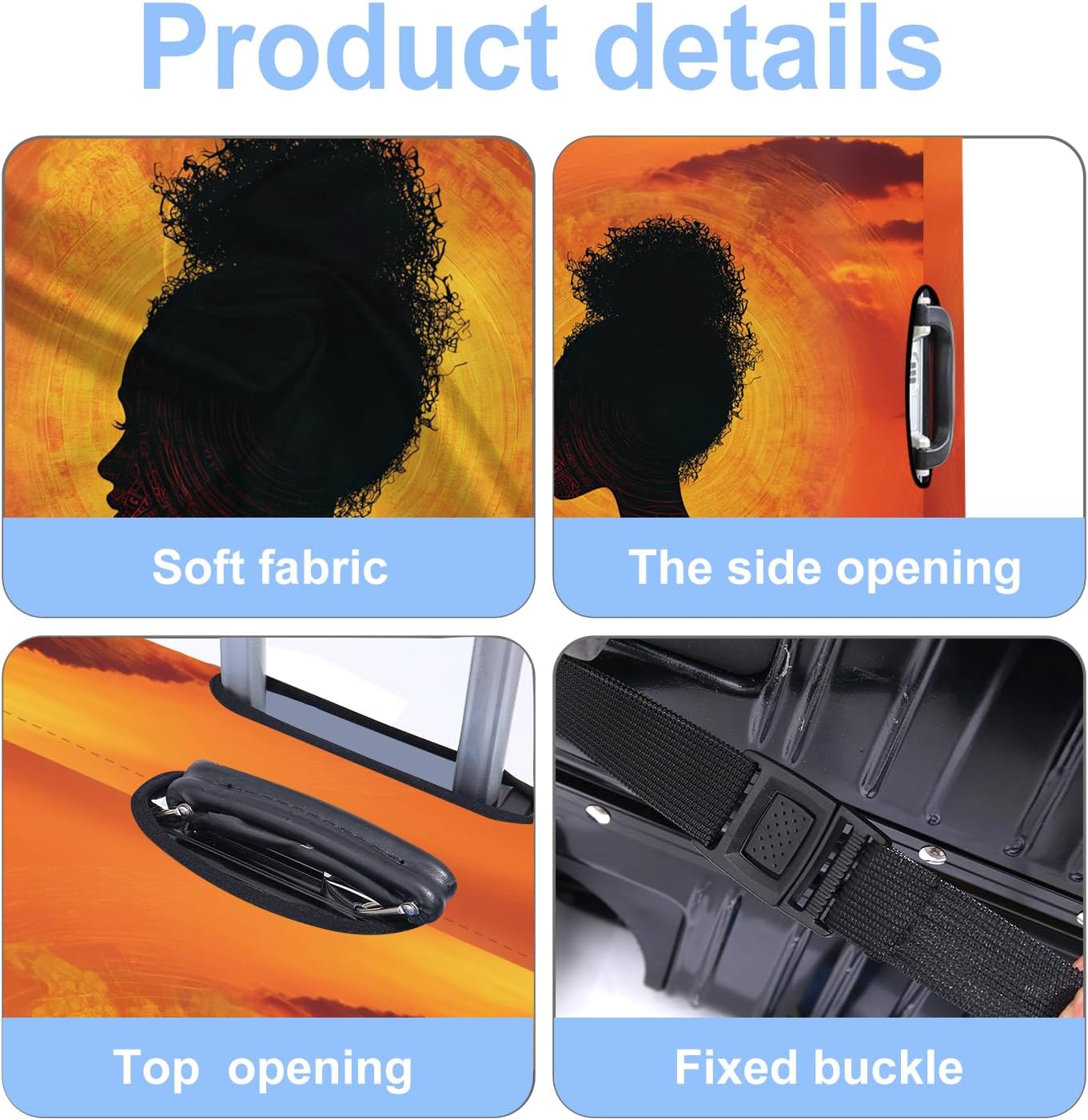 Luggage Cover Washable Suitcase Protector Anti-scratch Suitcase cover Fits 20-34 Inch Luggage (Girl-3, L(28-30inch suitcase))