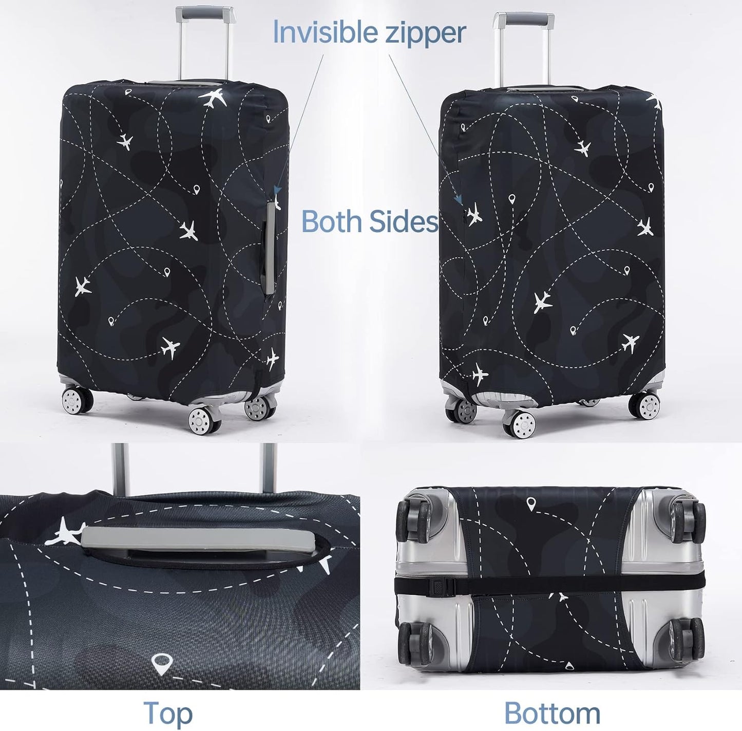 Travelkin Luggage Cover for Suitcase Tsa Approved, Suitcase Cover Protector Fit 18-32 Inch Luggage (S for 18-21 Inch Luggage)