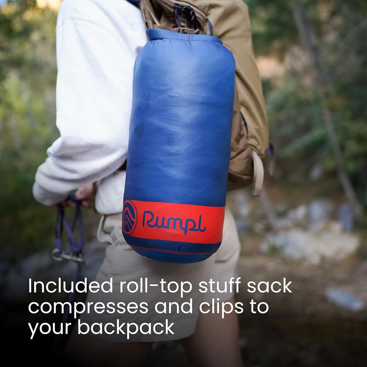 Rumpl Original Puffy Blanket - Warm, Water-Resistant Camping Blanket with 100% Recycled Synthetic Insulation, 52"x75", Original Puffy V2, Teton Dusk
