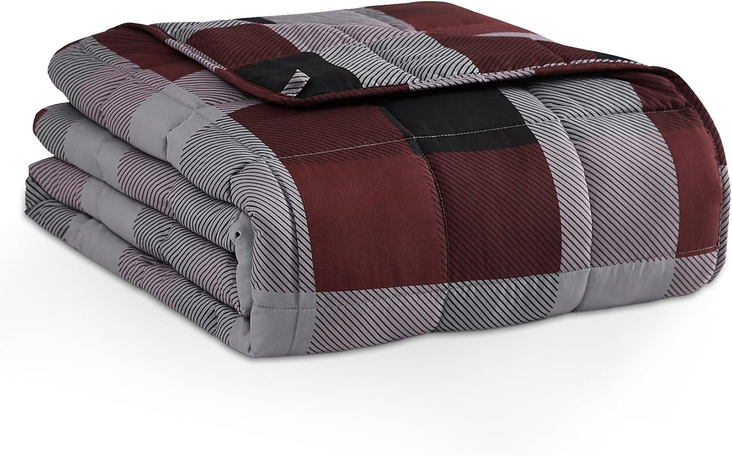 L'AGRATY Weighted Blanket - 60"x80" 15lbs Cooling Breathable Heavy Blanket Microfiber Material with Glass Beads for Adult All-Season Summer Fall Winter Soft Thick Comfort