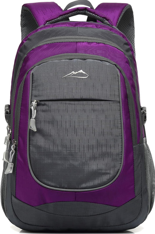 ProEtrade Extra Large Backpack Bookbag for College Travel Laptop Business Hiking Backpack Fit Laptop Up to 17 Inch Sturdy Multi Compartment Gifts for Men Women Night Light Reflective (Light Purple A)