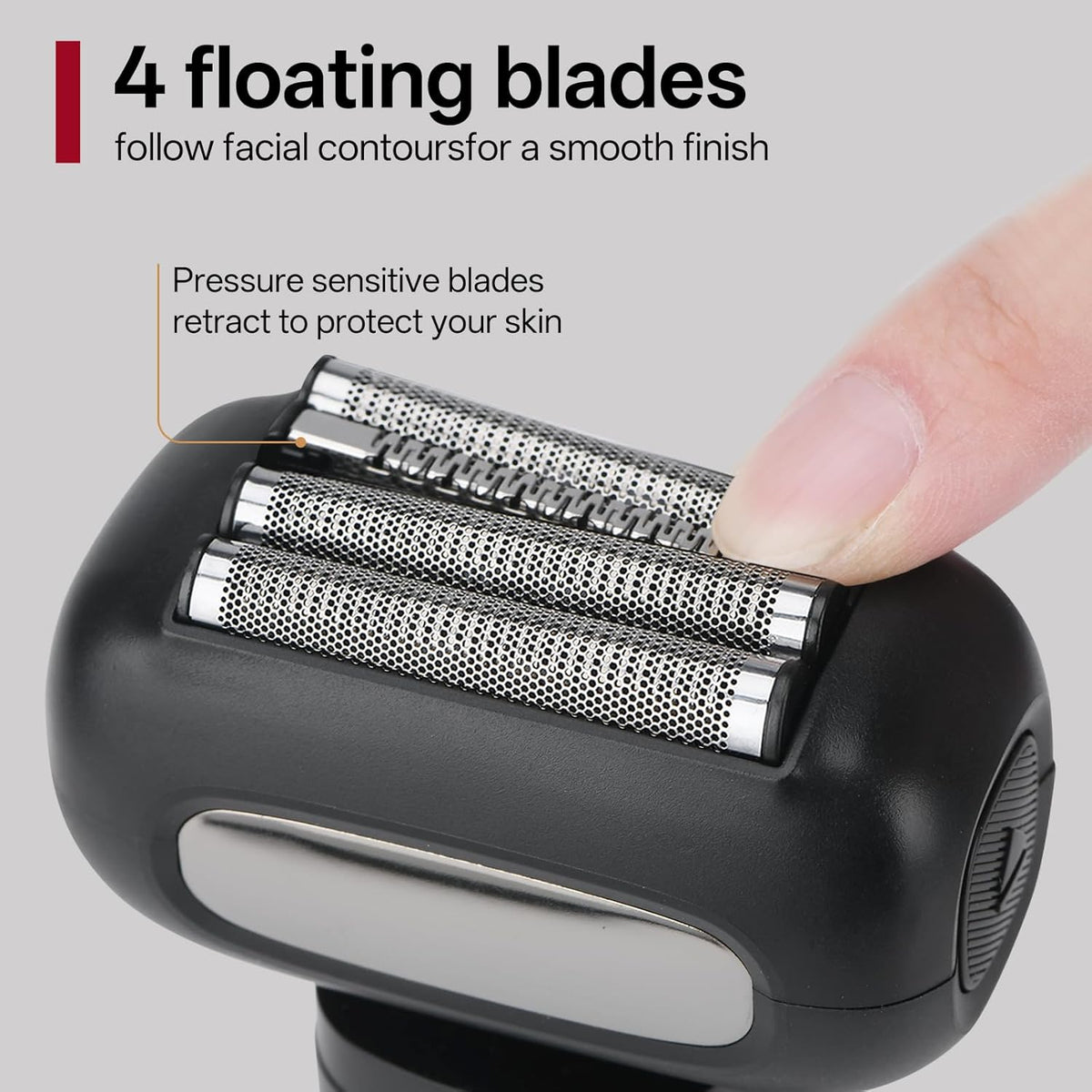 PRITECH Electric Razor Men Shaving Face, Men Electric Shaver, Close Electric Foil Shaver Waterproof with LED Display & USB C Fast Charge (Black)