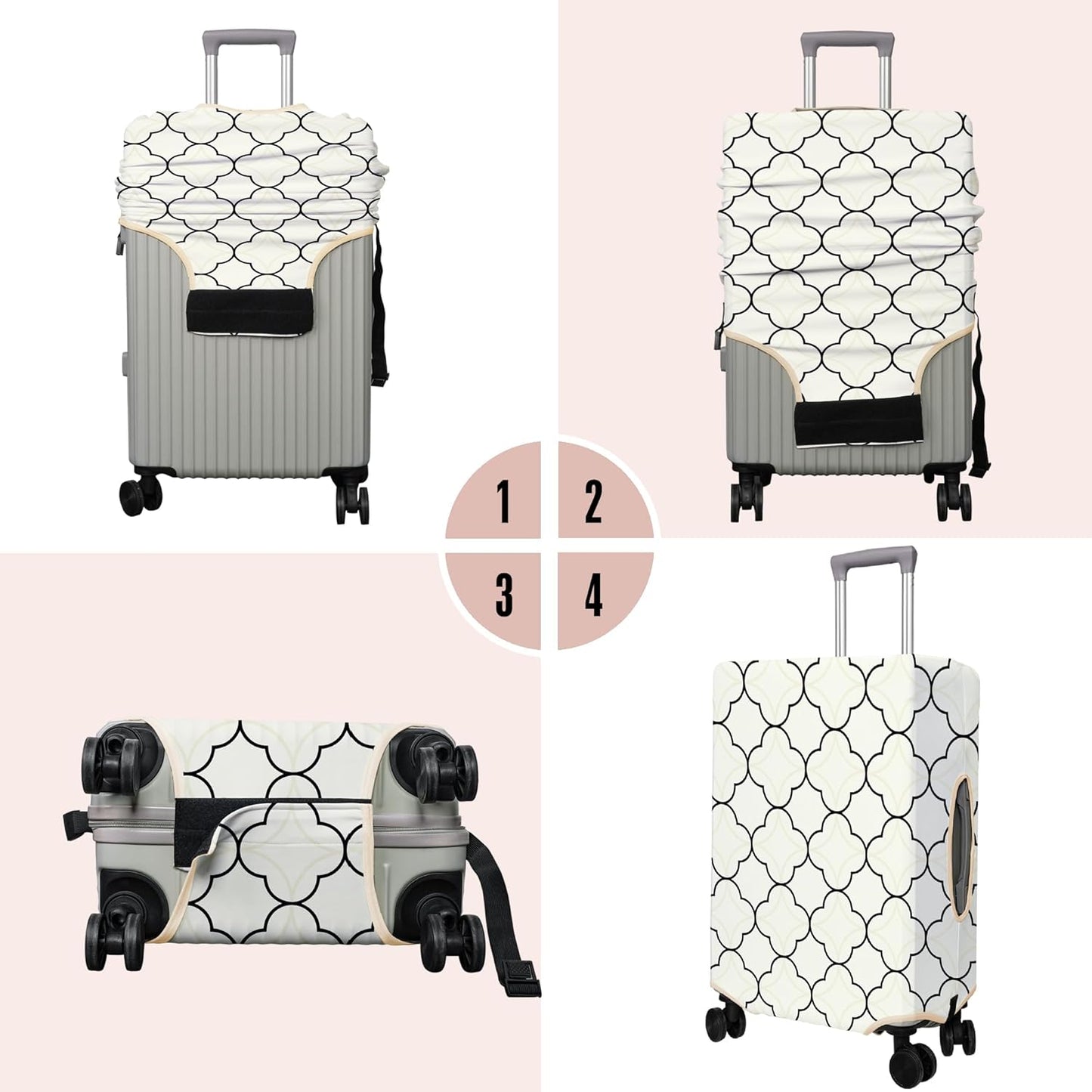 Travel Luggage Cover Suitcase Protector Fits 18-32 Inch Wheel Covers PatternedTravel Related Items Flower Luggage Protector Elastic XL