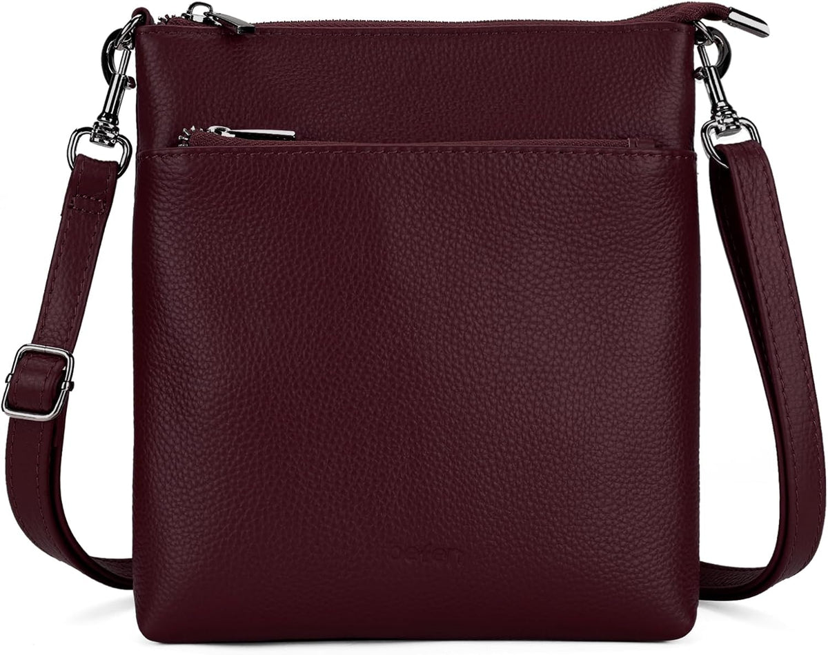 befen Genuine Leather Small Crossbody Purses for Women Travel Cross Body Bags Lightweight with Adjustable Shoulder Strap
