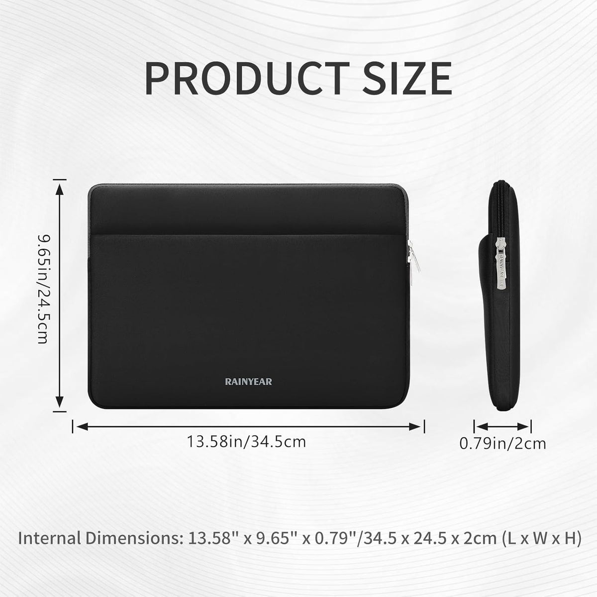 RAINYEAR Laptop Sleeve Case 13.3 Inch, Protective Portable Case with Front Pocket, Briefcase Handbag Laptop Bag Compatible with MacBook Air/Pro 13-13.3 inch, MacBook Pro 14 inch, Black