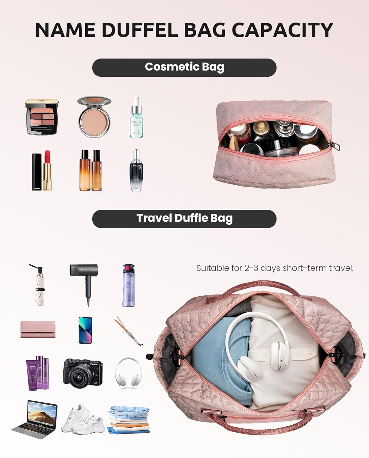 Trip Gifts for Mom From Daughter - 5 6 7 8 9 10 11 12 13 14 15 16 Year Old- Duffle Bag with Shoe Compartment,Teen Weekender Bag, Letter Travel Bag with Makeup Bag (Letter B)