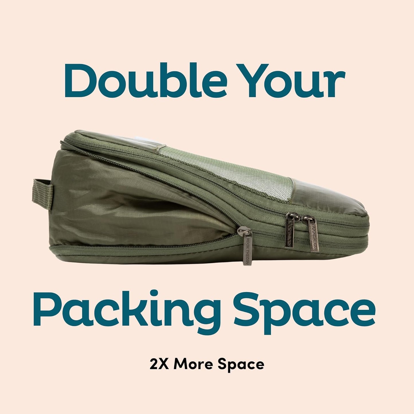 6-Pack Compression Packing Cubes Travel Essentials - Lightweight, Water-Resistant Luggage Organizer Bags with Handles, Durable Travel Accessories Suitcase Organizer (Mocha)