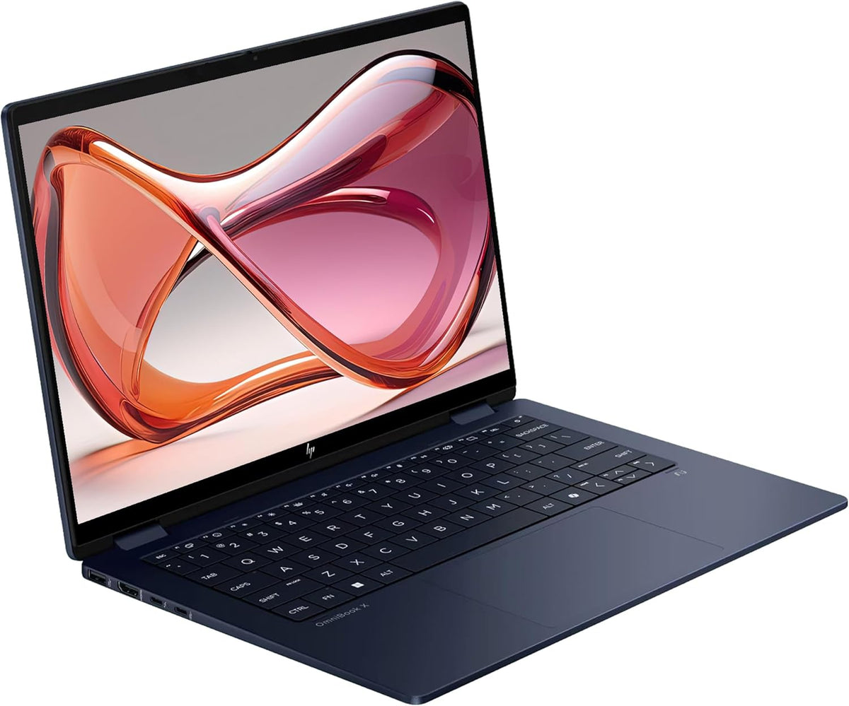 HP OmniBook X Flip 2-in-1 Copilot+ Laptop, Intel Ultra 7-256V, 16 GB LPDDR5x RAM, 2 TB PCIe SSD, 14" 2K (1920x1200) Touchscreen, Intel Arc 140V, Backlit Keyboard, W11 Pro, Atmospheric Blue