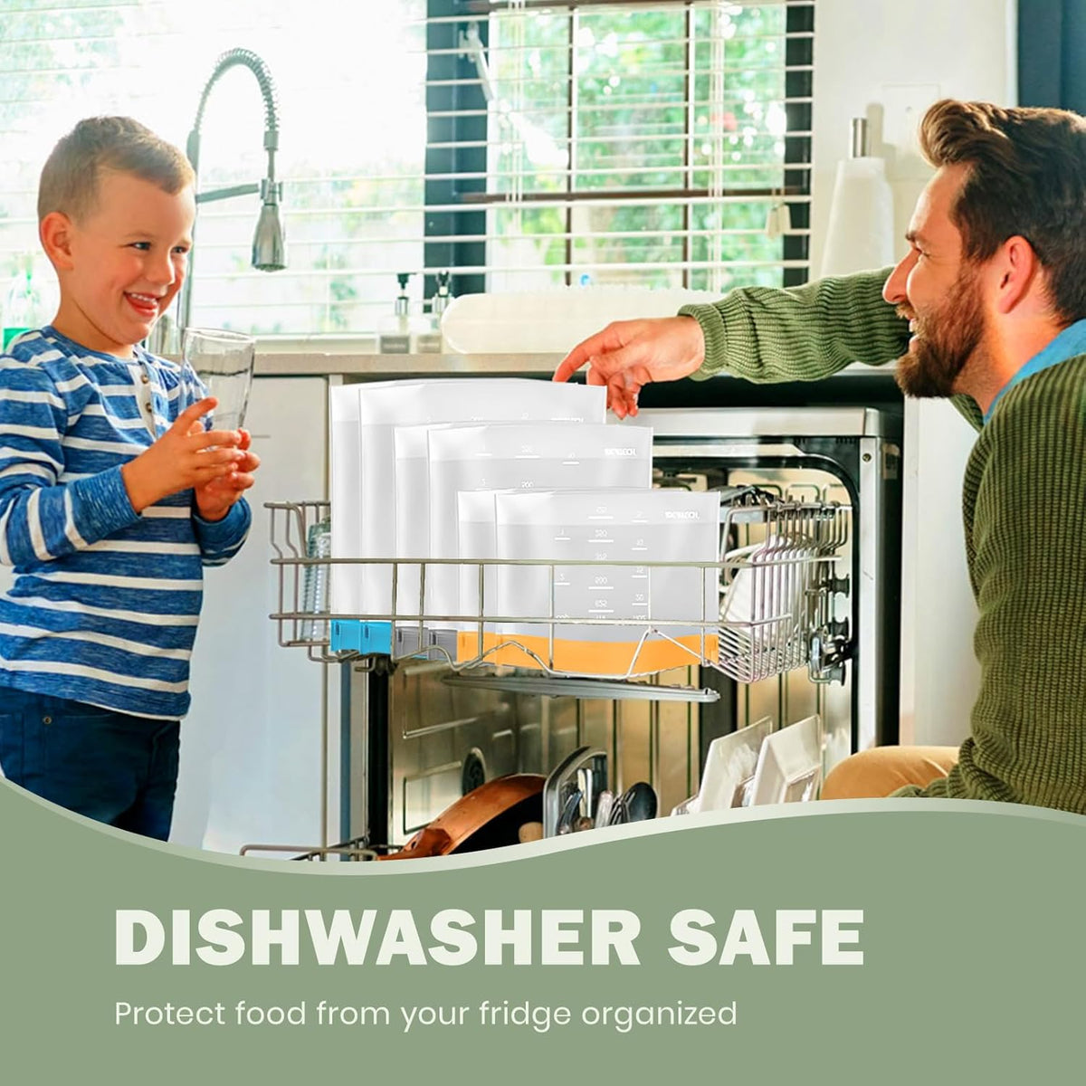 Dishwasher Safe Reusable Storage Bags Stand Up - BPA Free Reusable Sandwich Bags - Leakproof Gallon Freezer Bags, Silicone Food Storage Bags - Grey 12 Sandwich Bags