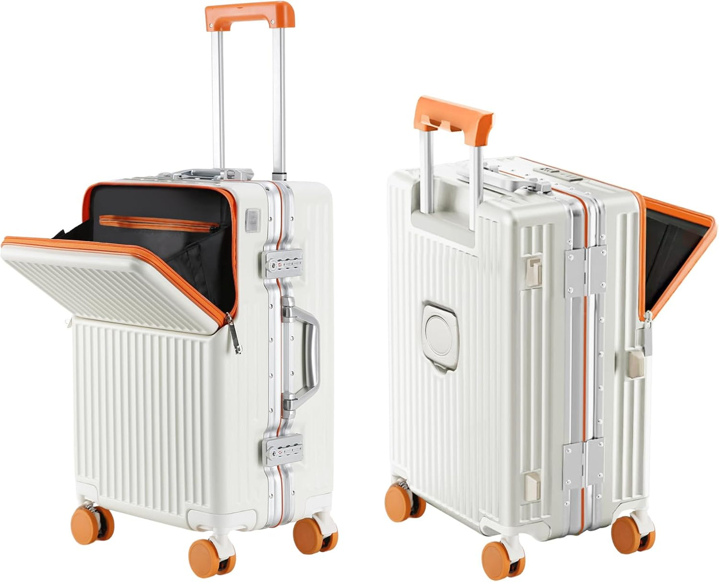 Hard Shell Luggage 20 Inch Travel Luggage, 22x14x9 Airline Approved with TSA Lock, PC+ABS Aluminum Frame, Lightweight Travel Luggage 20'' 24'' 26'' Carry-On (orange, 20 inch)