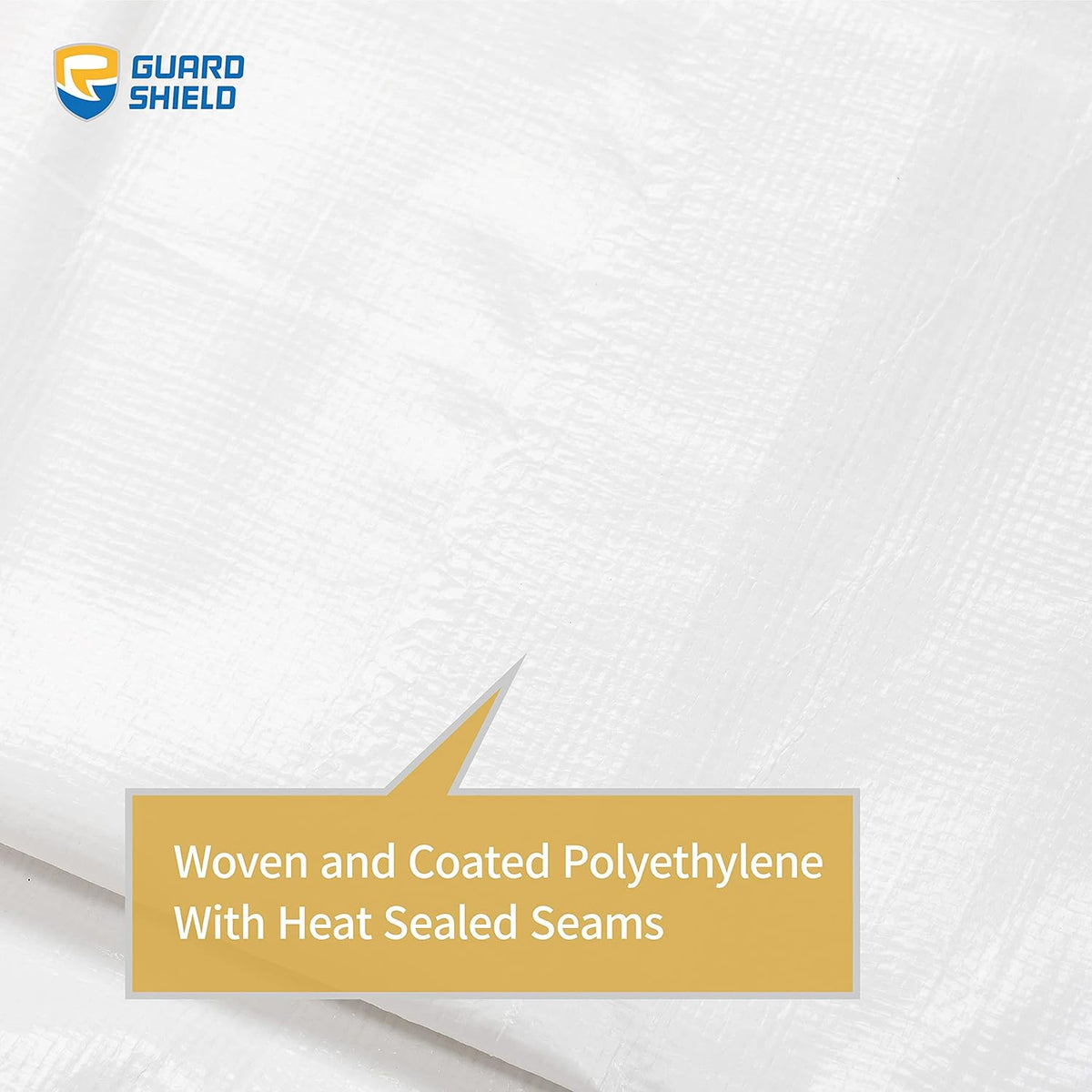 GUARD SHIELD Tarp White 6x6 Feet Multi Purpose Waterproof Poly Tarp Cover 5mil (2-Pack)