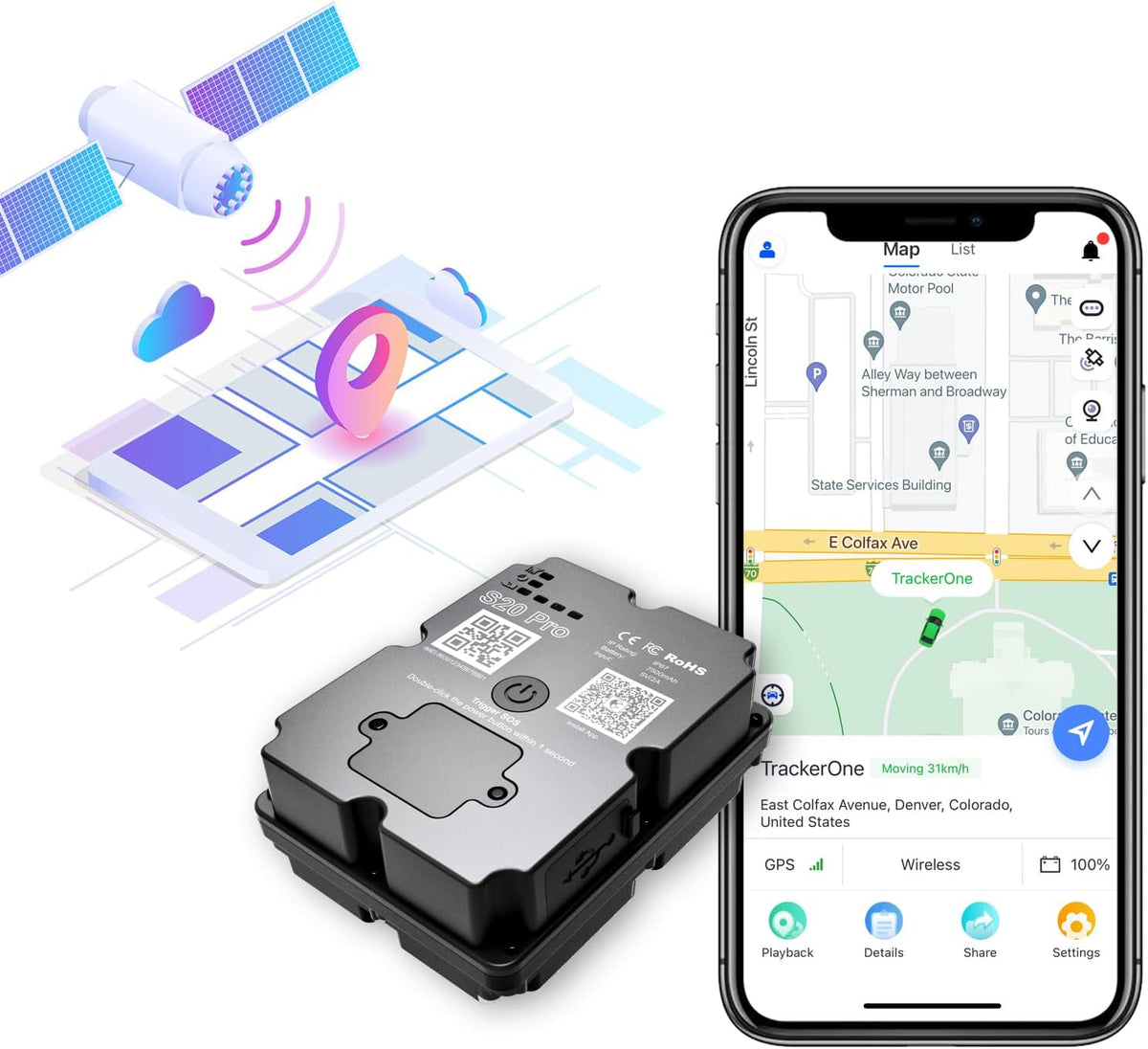 GPS Tracker for Vehicles Long Battery Life up to 7 Months Battery Life, Real Time Tracking, Unlimited Distance, Strong Magnetic,IP67 Waterproof 4G Tracker Device for Vehicles, Subscription Needed
