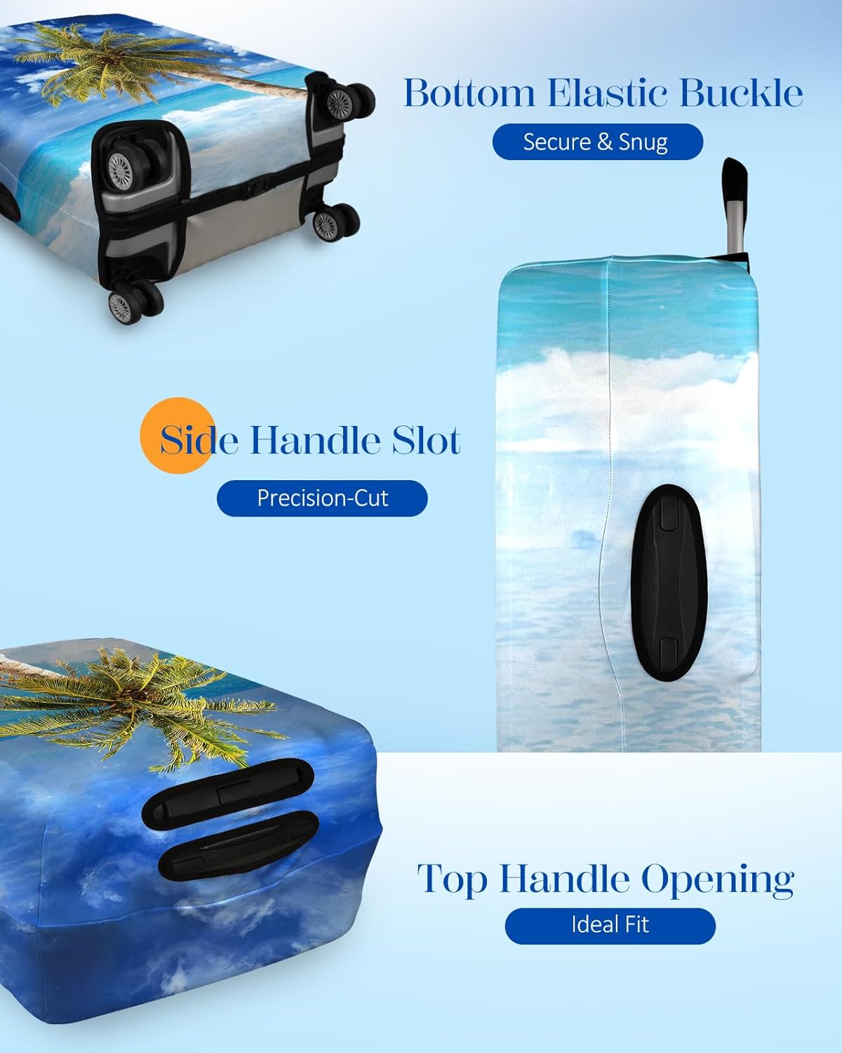 Slohif Luggage Cover for Suitcase Tsa Approved Protector - Luggage Sleeve Large Suit Case Cover Travel Stretch Baggage Case Protective Washable Fit 28-30 Inch Hawaii L