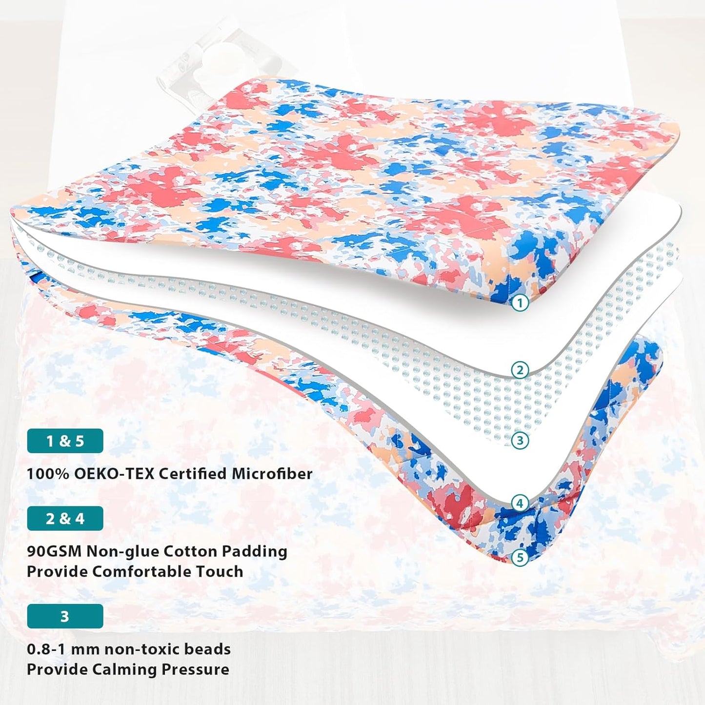 L'AGRATY Weighted Blanket - 48"x72" 20lbs Cooling Breathable Heavy Blanket with Glass Beads for Adult All-Season