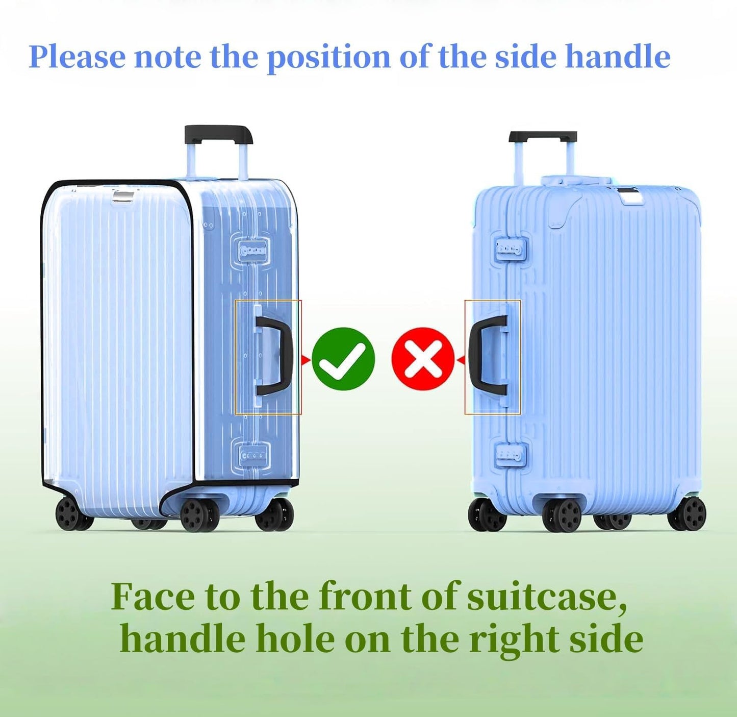Luggage Cover Clear PVC Suitcase Cover Thick Transparent Waterproof Suitcase Protector for 20"/24"/28"/30" inch