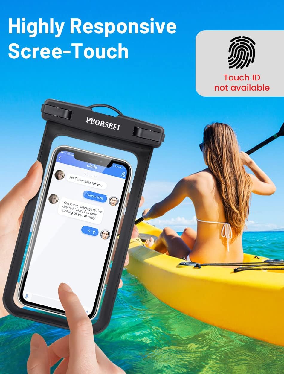 Universal Waterproof Phone Pouch-Waterproof Phone Case for iPhone 15 14 13 12 Pro Max XS Plus Galaxy S24+ S23 Up to 7",IPX8 Waterproof Cellphone Dry Bag Beach Vacation Cruise Ship Essentials-2 Pack