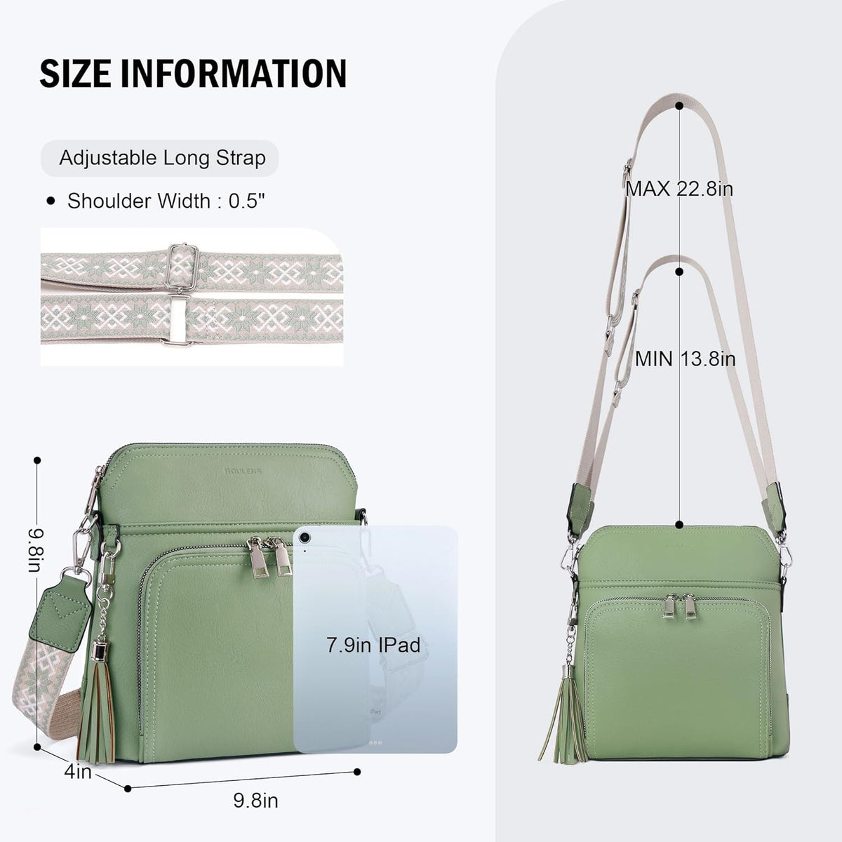 Crossbody Purse for Women,Lightweight Medium Crossbody Bag Soft Leather Women's Shoulder Handbags with Tassel