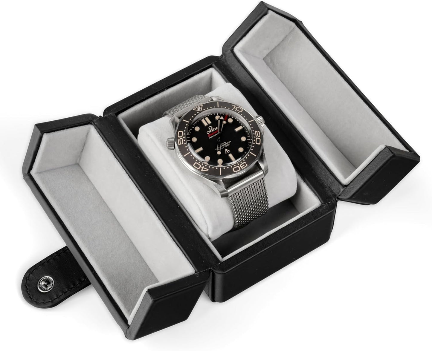 Single Travel Watch Case - Vintage Inspired - Exterior, Soft Microfiber Lining, Fits Up to 42mm Watches - Vegan Leather - Reliable Storage for Home or Travel