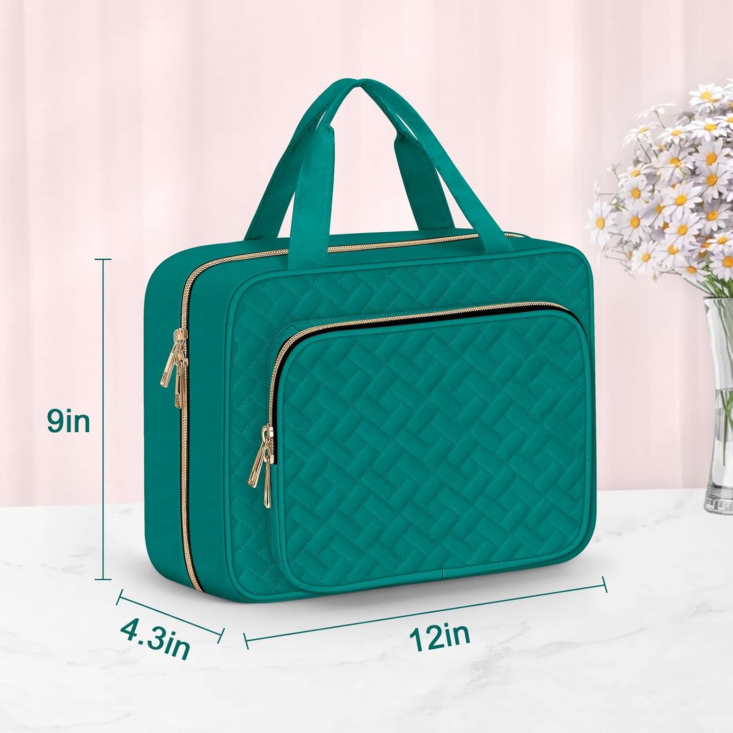 Wedama Toiletry Bag for Women, Large Cosmetic Travel Bag, Hanging Toiletry Bag for Bathroom, Thickened PVC Waterproof Travel Makeup Bag, Toiletries Bag for Travel Business Trips and Camping