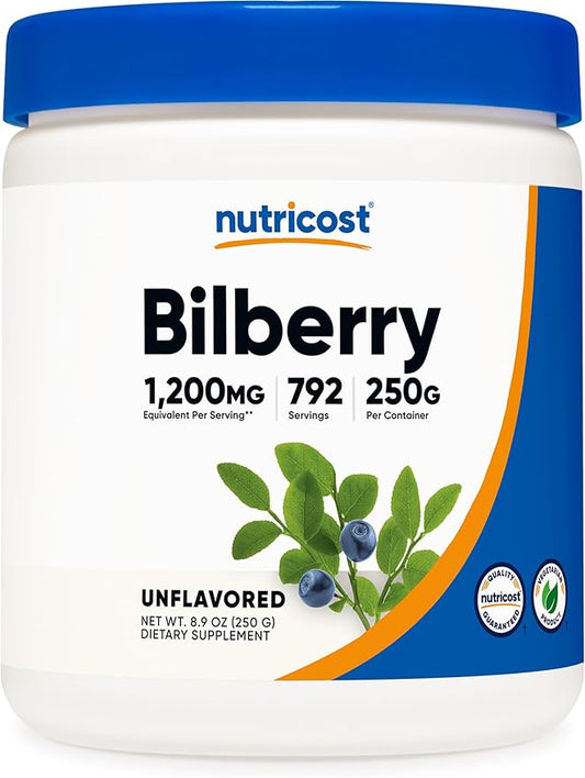 Nutricost Bilberry Powder 250 Grams - Gluten Free and Non-GMO