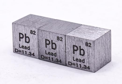 0.39" 10mm Lead Plumbum Metal Cube Pb up to 99.9% Pure Periodic Table Element Engraved Density Collection Science Education Display Block Cube + Acrylic Case Box - 1PC