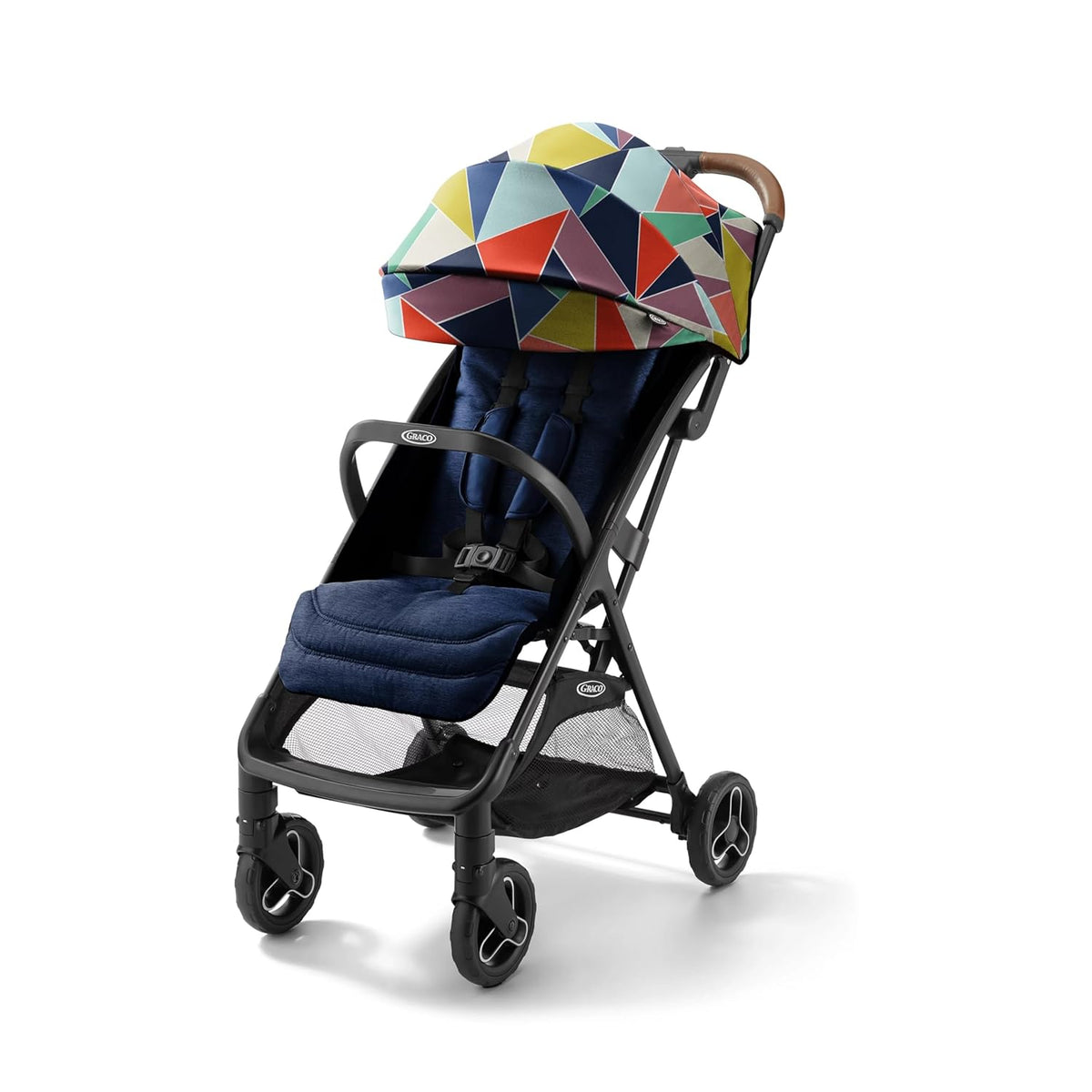 Graco Ready2Jet Compact Stroller – Overhead Friendly Compact Travel Stroller with Automatic Fold, Geo Pop