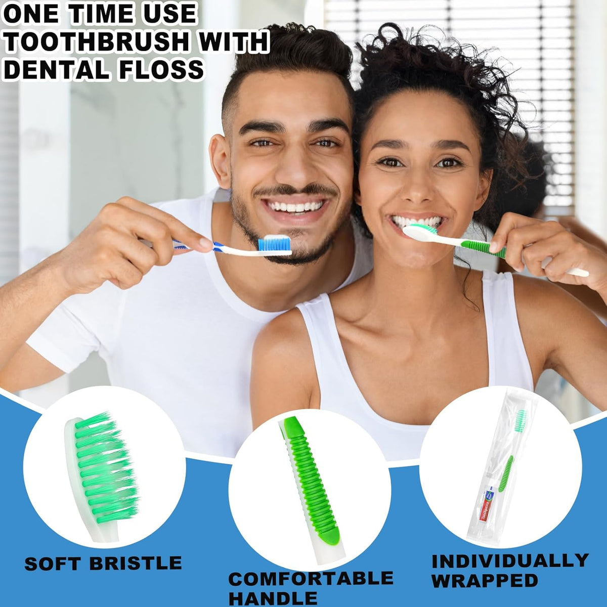 Disposable Toothbrushes with Toothpaste and Floss,200pcs Single Use Individually Wrapped Disposable Travel Toothbrushes and Dental Floss Kit Bulk for Homeless,Airbnb,Dentist,Hotel(5 Colors)