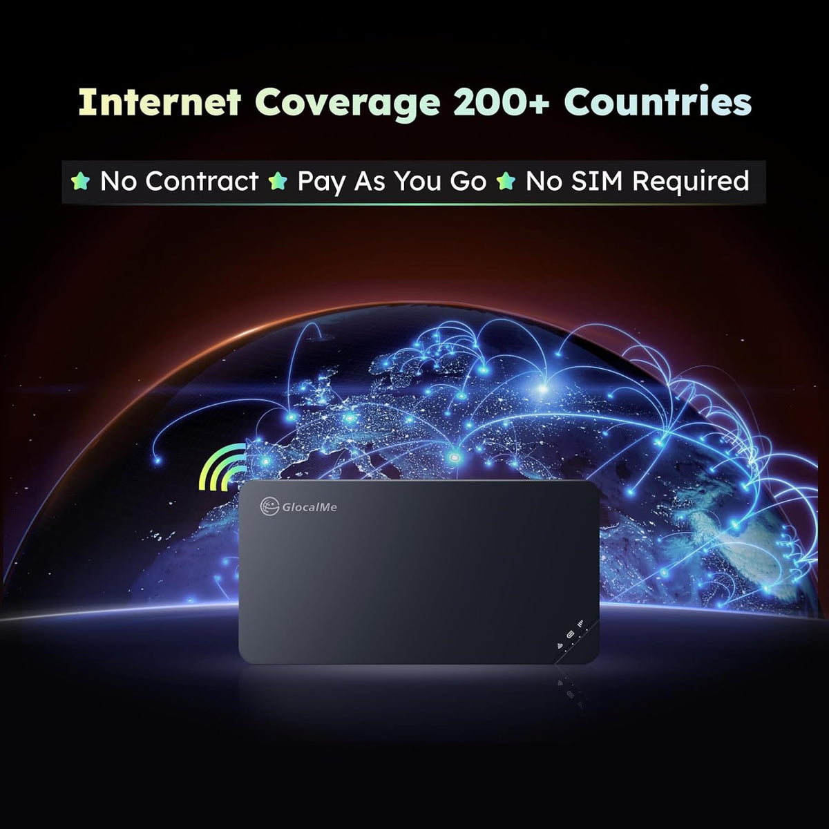 GlocalMe U3 4G LTE Mobile Hotspot Device with 10GB US/CA/MX Data 30 Days, Portable WiFi Hotspot for Travel in 200+ Countries, No SIM Card Needed, 10 Connected Devices, Pocket WiFi (U3 with 10GB)