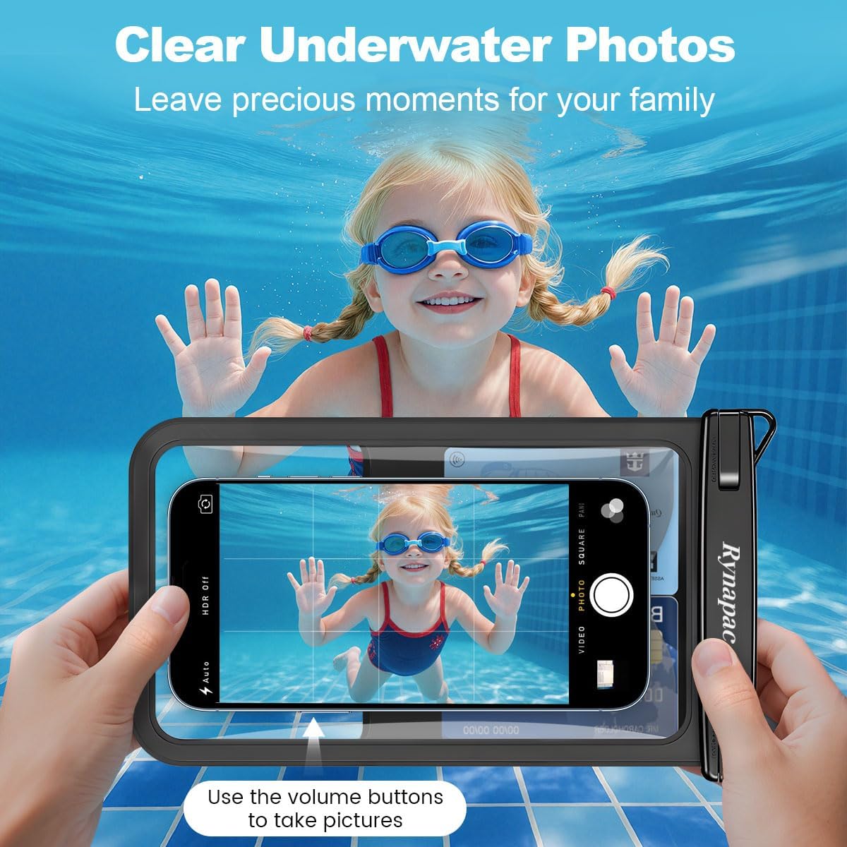 Waterproof Phone Pouch - 8.5in Waterproof Phone Case with Lanyard, IPX8 Cell Phone Dry Bag Beach Essentials for iPhone 16 15 14 Pro Max, Galaxy S25 S24 Ultra, 2 Pack