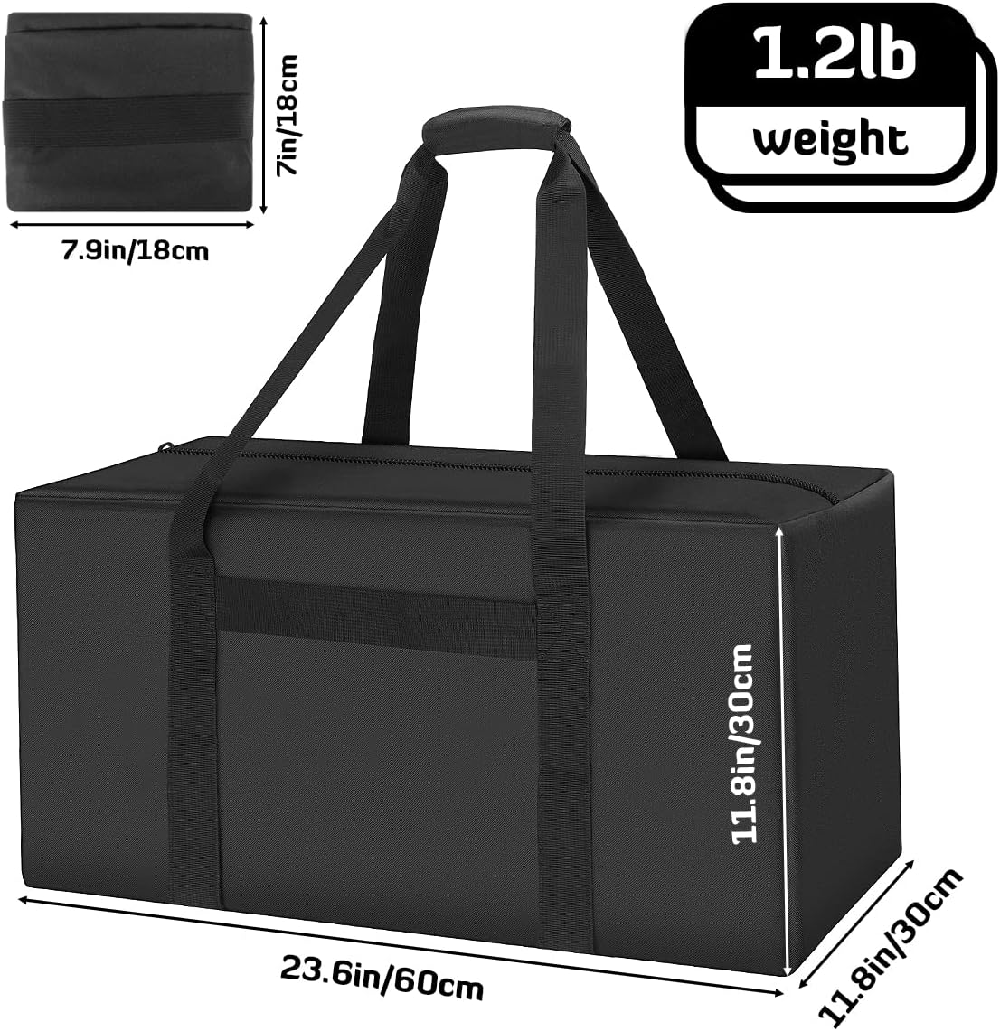 INFANZIA 24inch Sports Duffel Travel Bag, 56L Duffel Tote Bag with Upgrade Zipper, Water Resistant & Foldable Equipment Storage Bag for Camping Tent Tripod Fishing