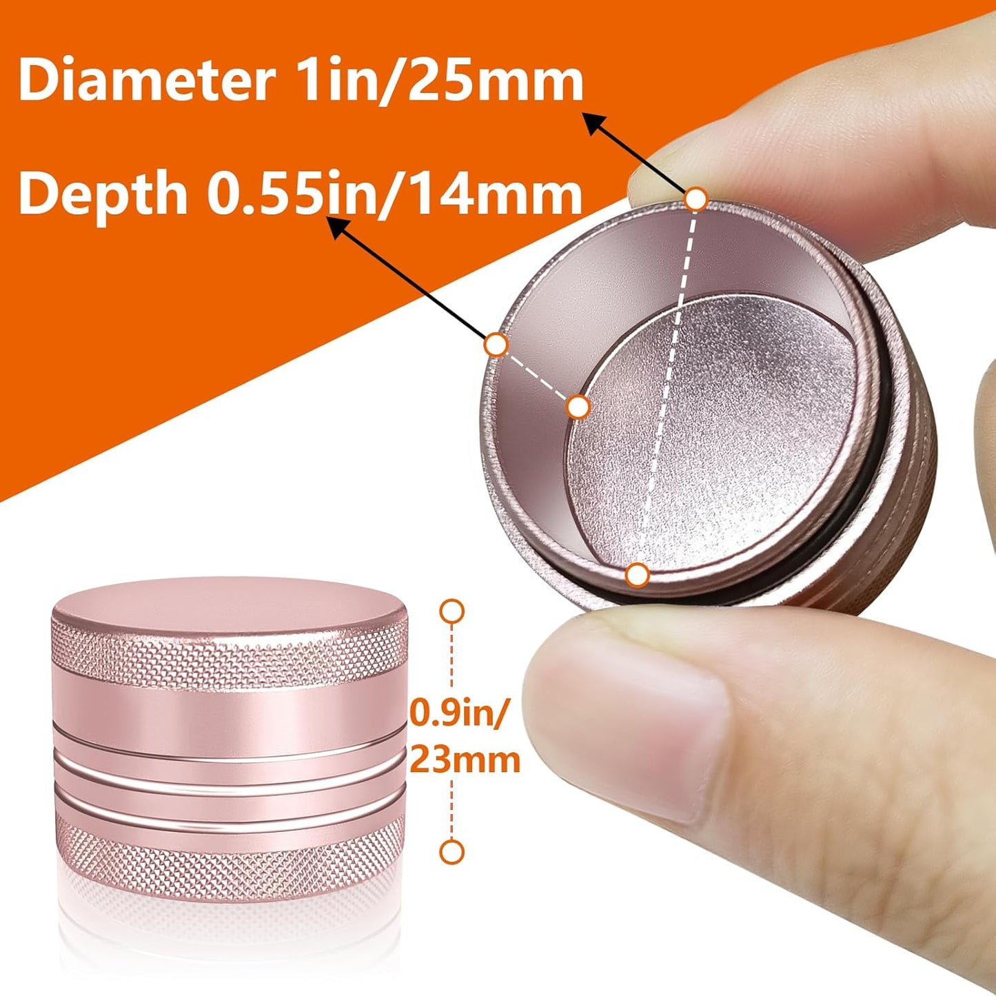 Small Pill Box, Portable Daily Box, Aluminium Alloy Round Container for Pills, Pocket Case (Pink)