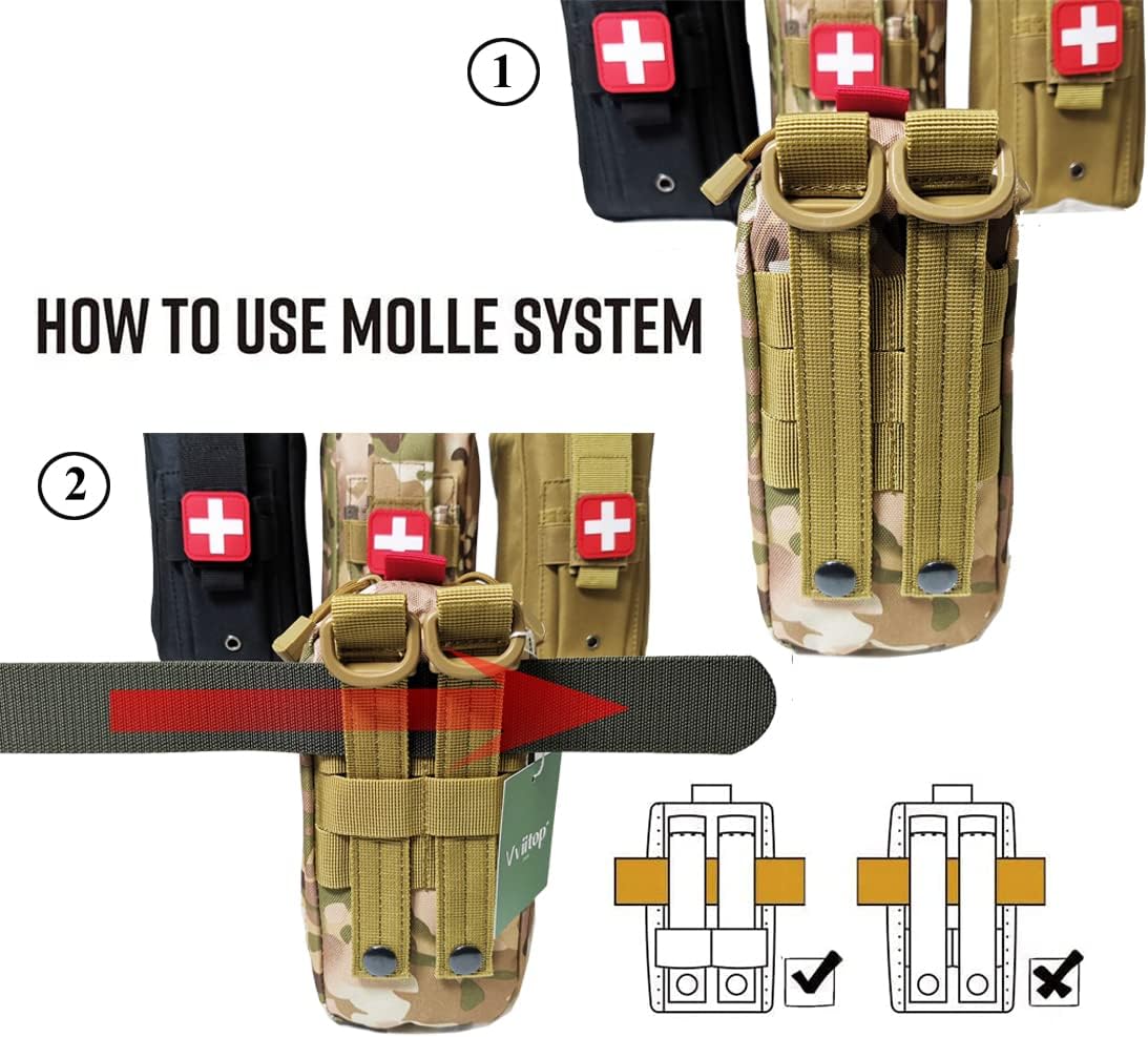 Tourniquet Pouch (Israeli Bandage + IFAK Pouch), Small Trauma Medical Kit Tactical First Aid for Camping and Hiking (Camouflage)