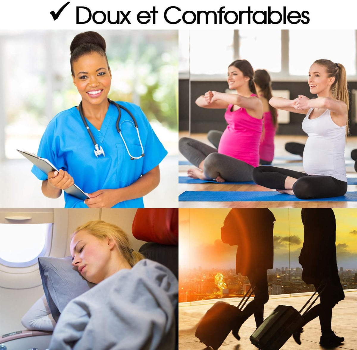 Cotton Compression Socks for Women & Men. 15-20 mmHg Support Knee-High Charcoal Gray S/M