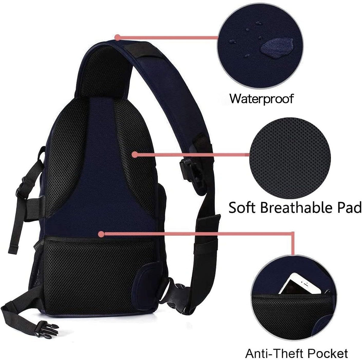 MOSISO Camera Sling Bag, DSLR/SLR/Mirrorless Camera Backpack Case Shockproof Photography Backpack with Tripod Holder & Removable Modular Inserts Compatible with Canon/Nikon/Sony/Fuji