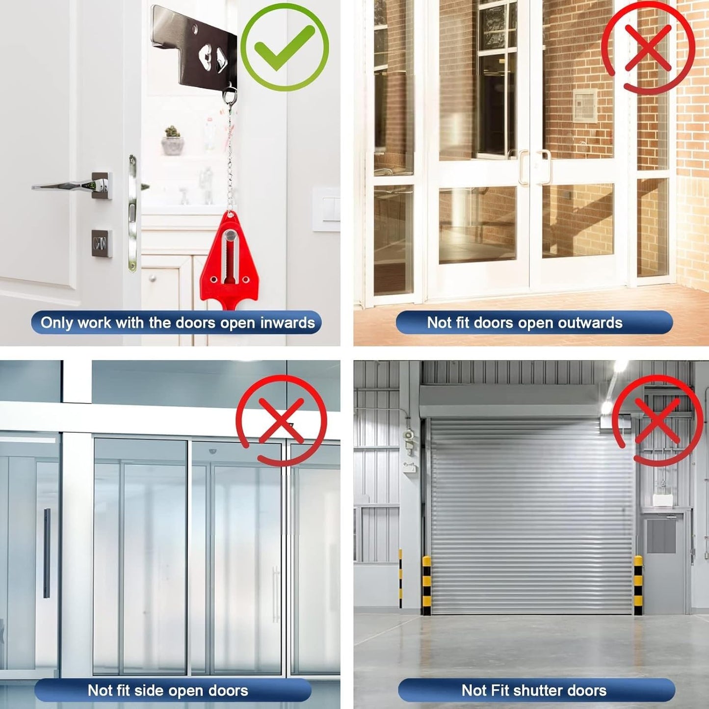 KERUI Upgraded Door Stop Alarm with Portable Door Lock 120 dB Travel Door Stopper Door Wedge Alarm with 3 Levels Sensitivity for Hotel, Home, Apartment