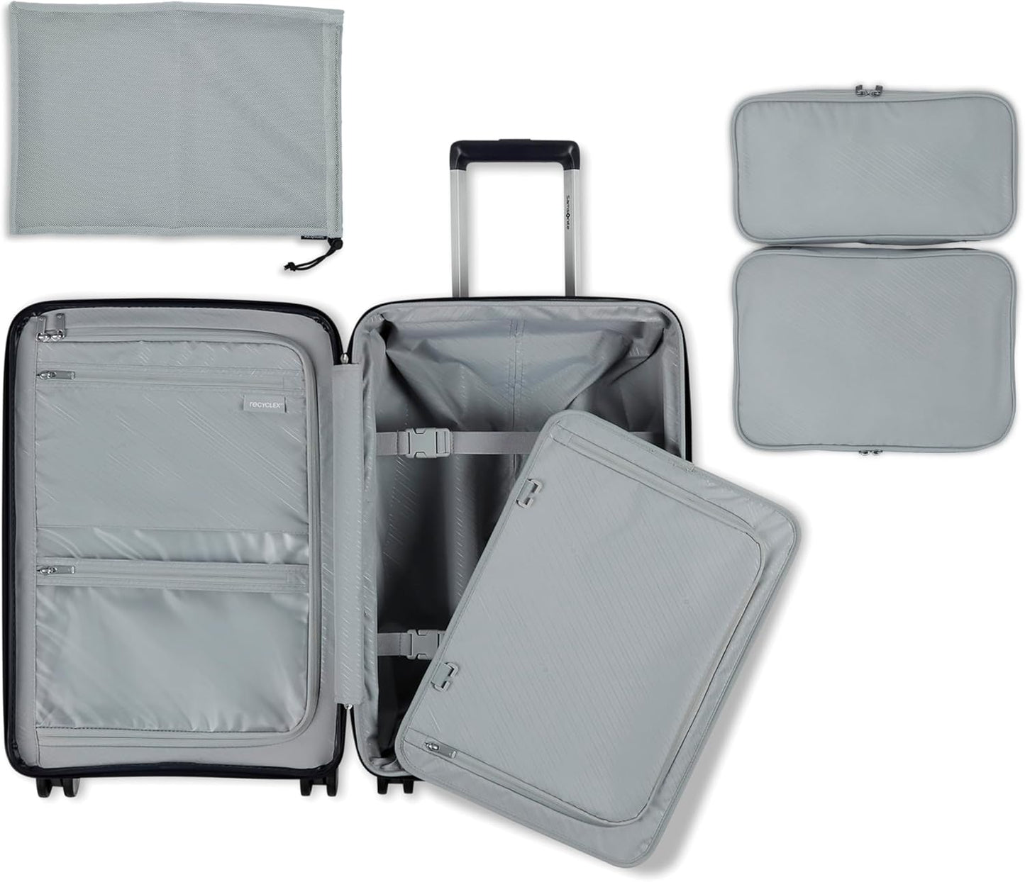 Samsonite Elevation Plus - Carry-On Hardside Luggage - Scratch Resistant Polypropylene Shell, RightHeight™ Adjustable Handle, Integrated AirTag Holder, TSA Lock, WetPak™ Compartment - Midnight Blue