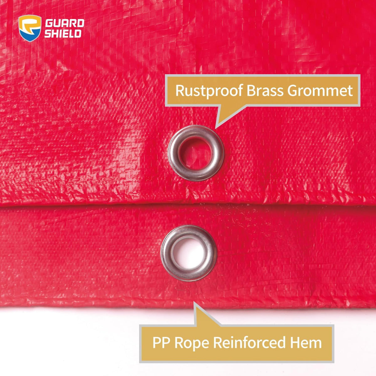 GUARD SHIELD Red Tarp 8x12 Feet Tarps High Visibility Outdoor Poly Cover Lightweight 6mil