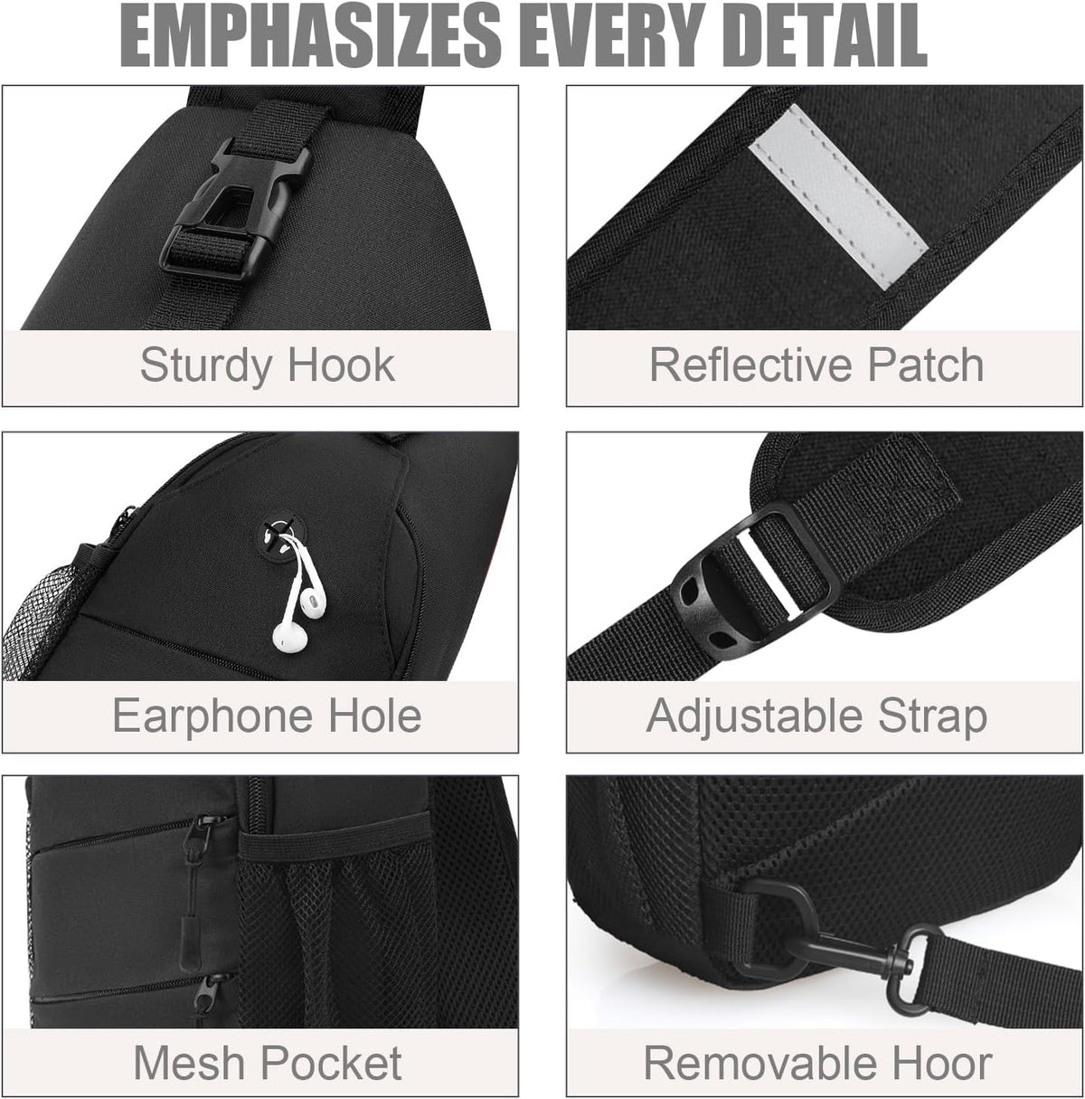Crossbody Bags for Women Men Trendy Sling Bag Bakpack Casual Chest Bag with Convertible Shoulder Strap