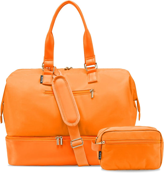 Weekender Bags for Women, Large Travel Duffel Bag with Shoes Compartment, Carry On Overnight Tote Bags with Toiletry Bags, Hospital Bags for Labor and Delivery