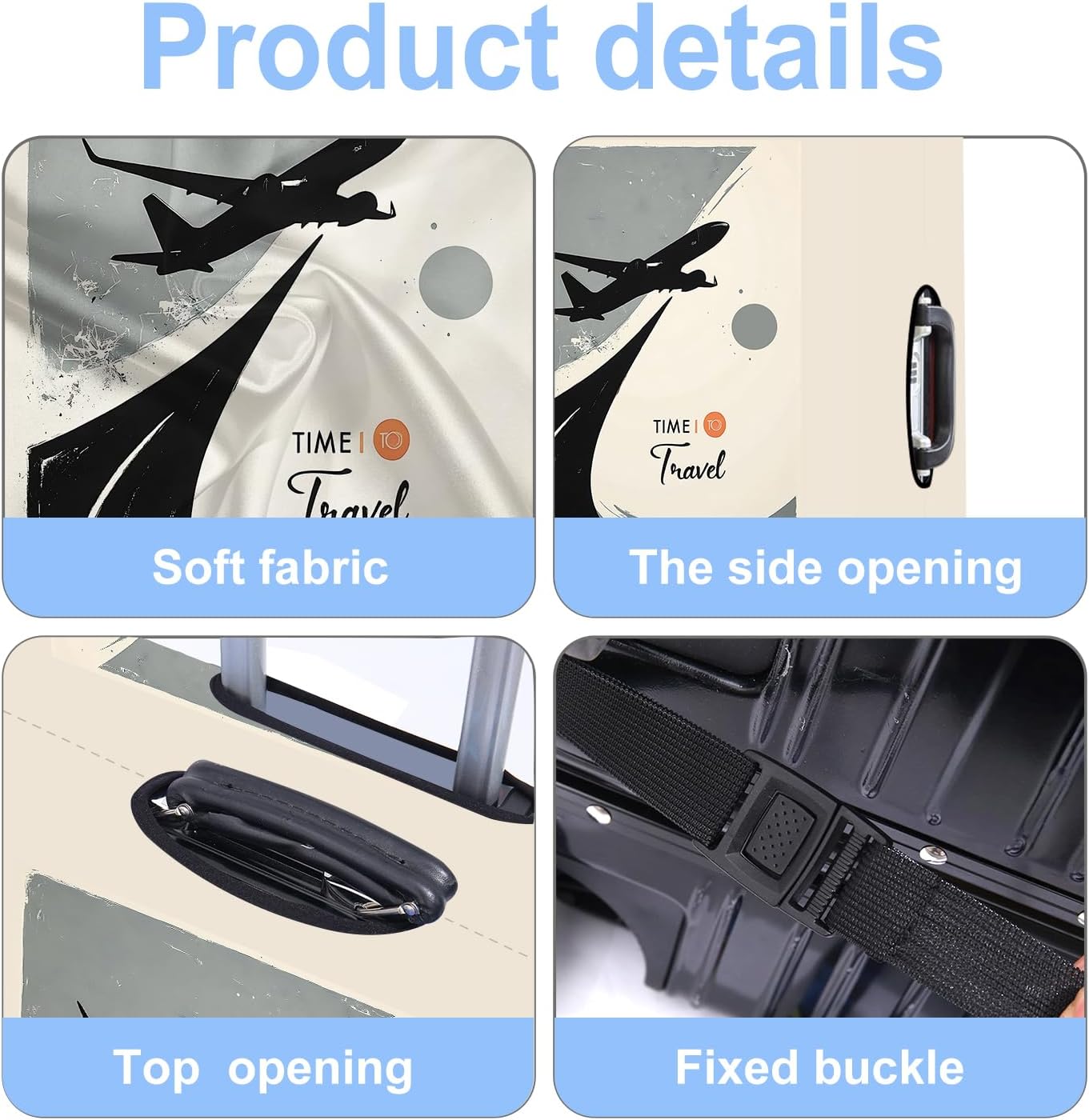 Travel Luggage Cover Washable Suitcase Protector Anti-Scratch,Stretchable Fit for 20-34Inch Luggage Durable Travel Bag Cover with Zipper Closure (S(20-22inch suitcase))