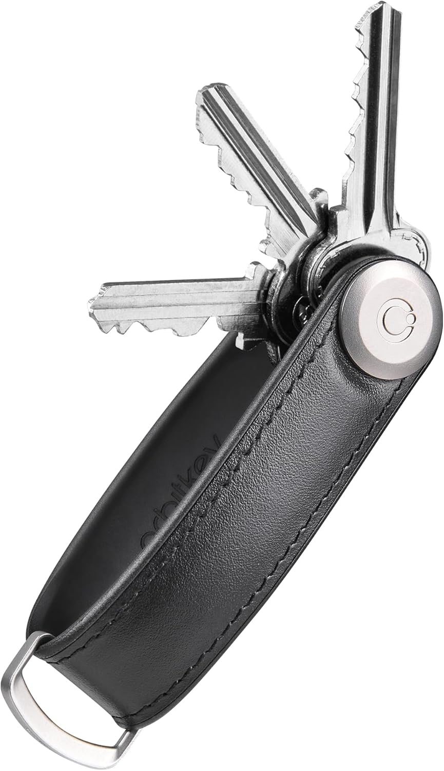 Orbitkey Key Organizer Hybrid Leather | Premium Nappa leather & TPU, Stainless Steel Locking Mechanism, Slim & Quiet Profile