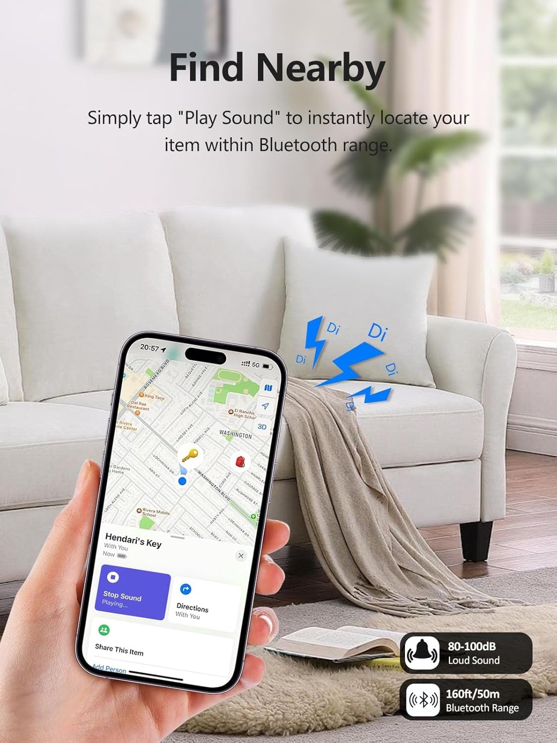 Tracker Tags, Item Finder Work with Apple Find My (iOS Only), Tracking Device Locator Smart Tag for Luggage, Keys, Wallet, Bike, Pets, Bags (White, 2 Pack)