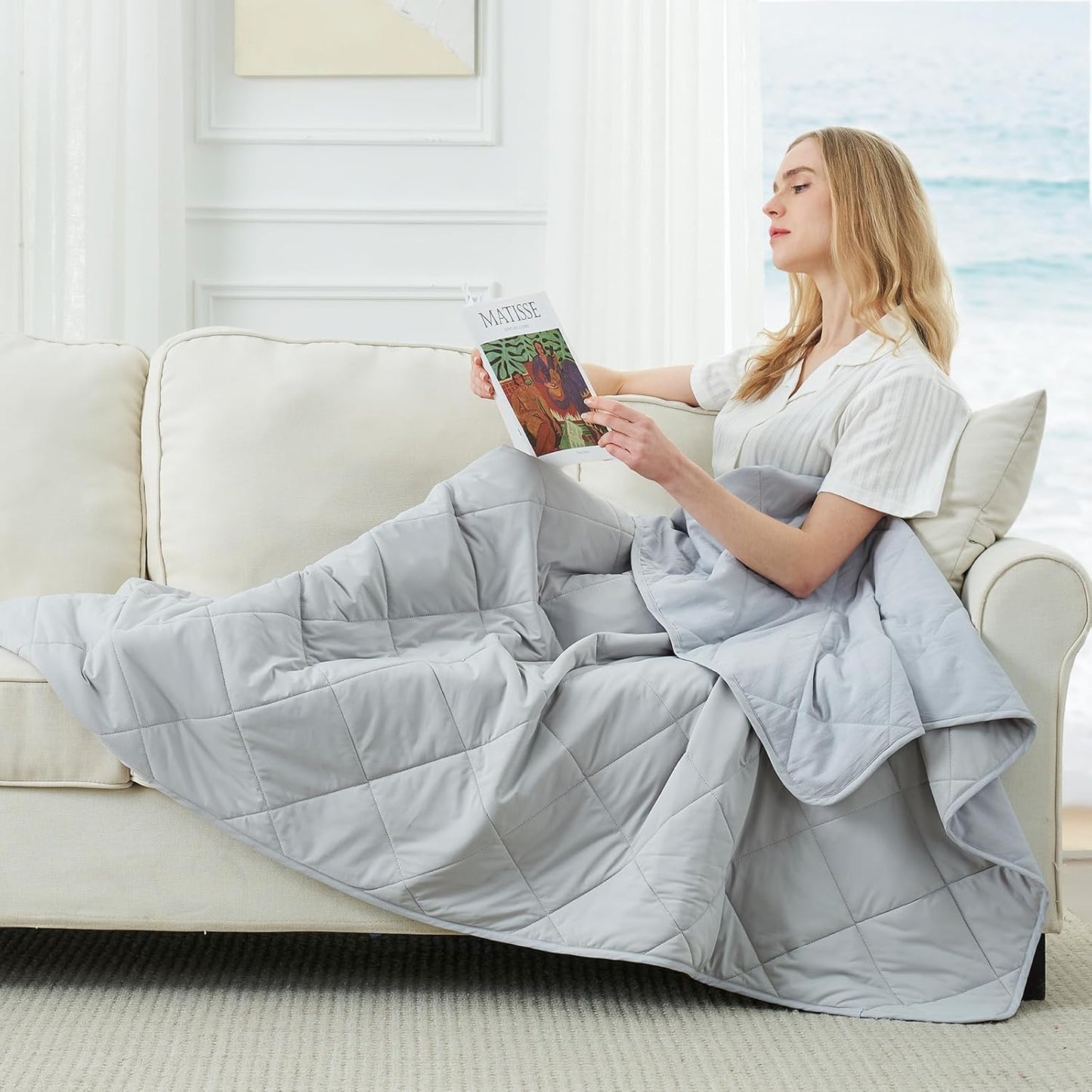 Cozy Bliss Cooling Blanket for Hot Sleepers, Q-Max 0.4 Cooling Comfort Throw Twin Size, Cold Blankets for Night Sweats Sleeping, Ultra-Cool Lightweight Breathable Summer Blanket for Bed Travel