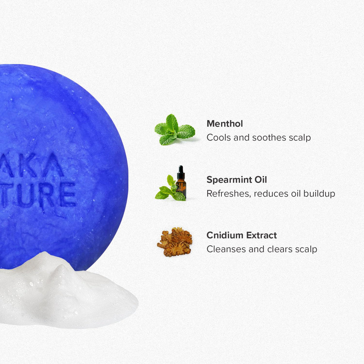 Maka Nature Low-Carbon Shampoo Bar | Korean K-Beauty Haircare with Natural Ingredients for Scalp & Hair Types | Vegan, Eco-Friendly, pH balanced, 3.35oz (Cooling)