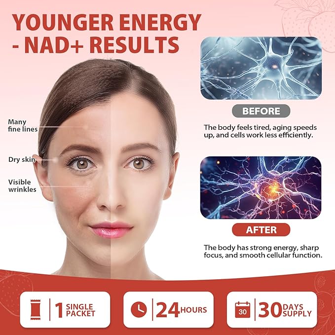 1000mg High-Potency NAD+ Liquid Supplement, Nicotinamide Riboside & Resveratrol with PQQ, Boosts Cellular Energy, Focus & Healthy Aging - 2 Pc