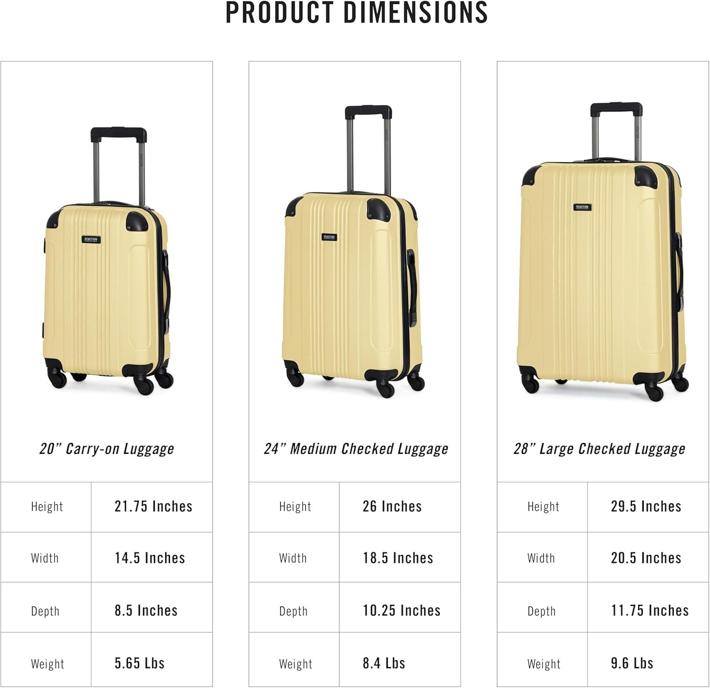 Kenneth Cole REACTION Out of Bounds, Pale Banana, 20-Inch Carry On
