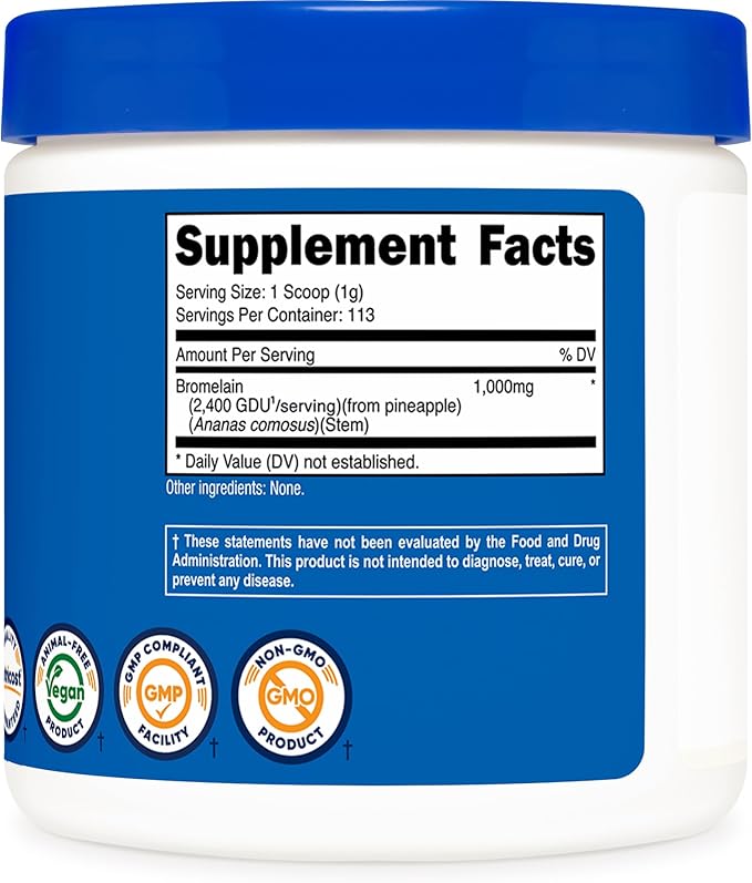 Nutricost Bromelain Powder 4 OZ - Non-GMO, Vegetarian, Gluten Free